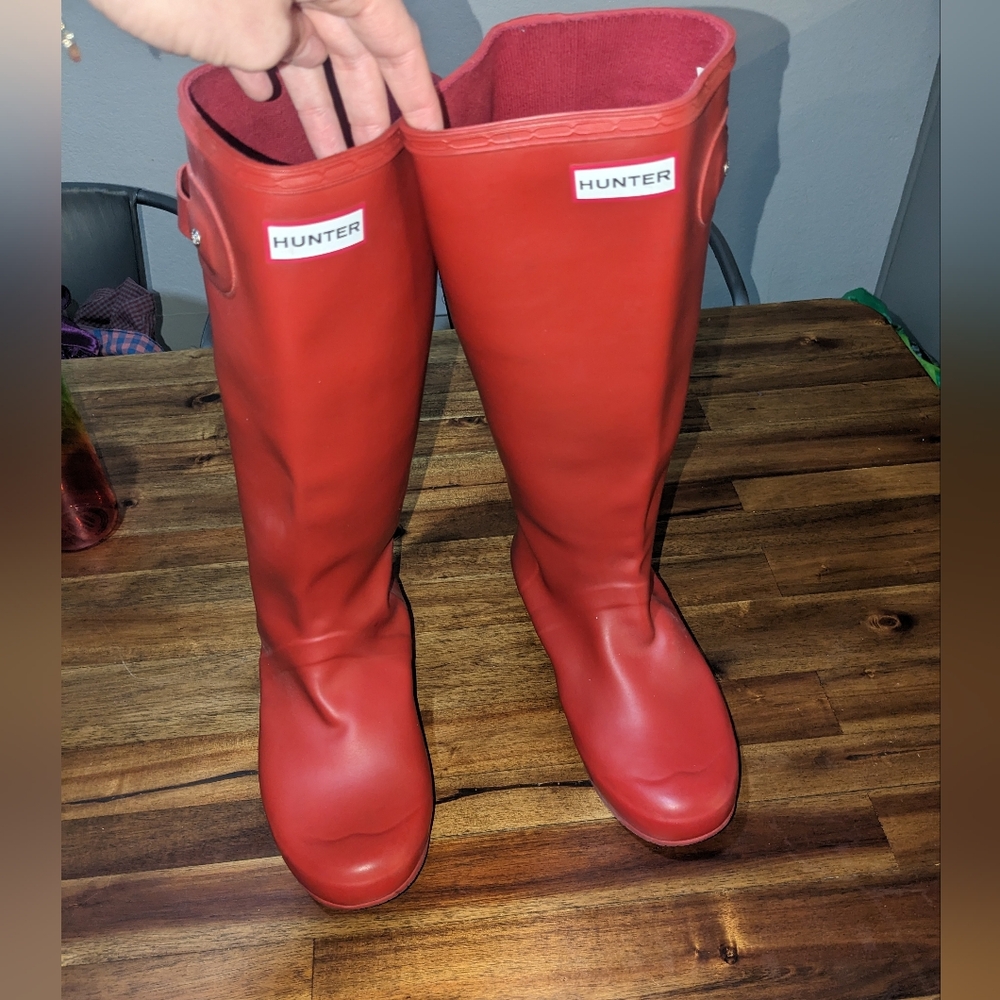 Hunter Red Boots Size 10
